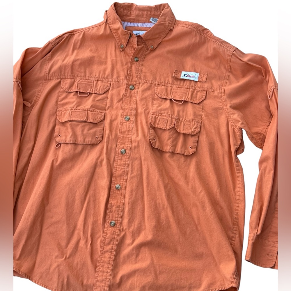 Worldwide Sportsman men’s orange long sleeve button down shirt size XL